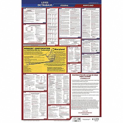 JJ KELLER 400MD1 Labor Law Poster Fed/STA MD SP 26inH 1yr