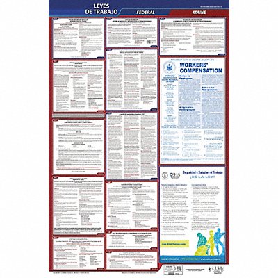 JJ KELLER 400ME3 Labor Law Poster Fed/STA ME SP 26inH 3yr