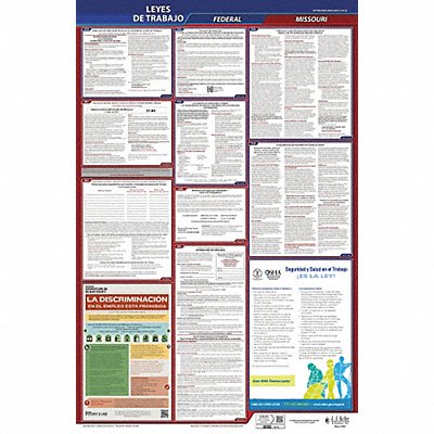 JJ KELLER 400MO Labor Law Poster Fed/STA MO SP 40Wx26inH