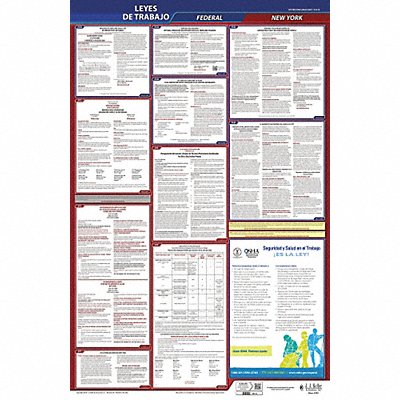 JJ KELLER 400NY1 Labor Law Poster Fed/STA NY SP 26inH 1yr