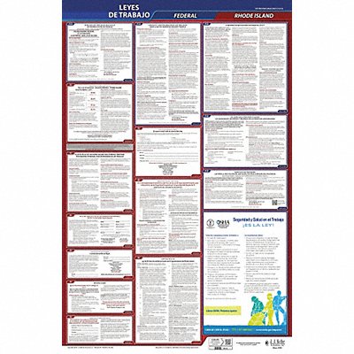 JJ KELLER 400RI1 Labor Law Poster Fed/STA RI SP 26inH 1yr