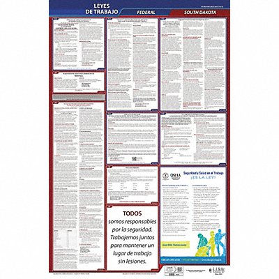 JJ KELLER 400SD Labor Law Poster Fed/STA SD SP 40Wx26inH