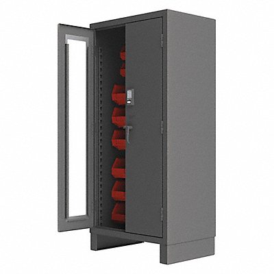 DURHAM MFG 3702CXC30B1795 K4873 Bin Cabinet 78 x36 x24 Grey 30RedBns