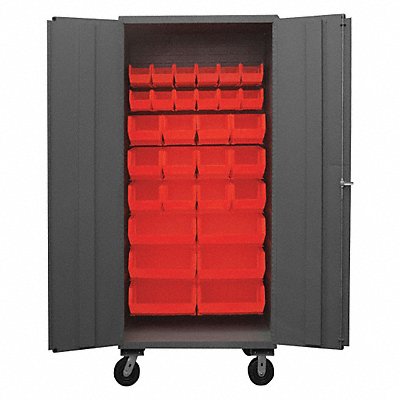 DURHAM MFG 2501MBLP301795 K4878 Bin Cabinet 80 x36 x24 Grey 30RedBns