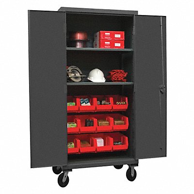 DURHAM MFG HDCM36122S1795 K4886 Bin Cabinet 80 x36 x24 Grey 12RedBns