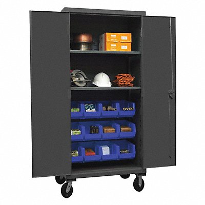 DURHAM MFG HDCM36122S5295 K4886 Bin Cabinet 80 x36 x24 Grey 12BlueBns