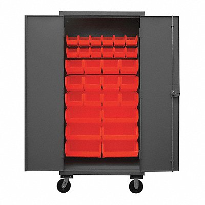 DURHAM MFG HDCM36301795 K4880 Bin Cabinet 80 x36 x24 Grey 30RedBns