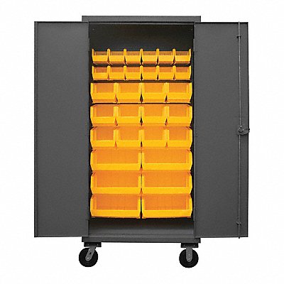 DURHAM MFG HDCM363095 K4880 Bin Cabinet 80 x36 x24 Grey 30YellowBns