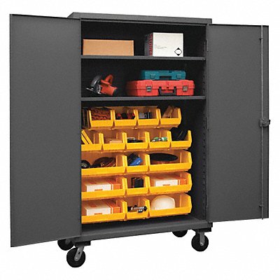 DURHAM MFG HDCM48182S95 K4887 Bin Cabinet 80 x48 x24 Grey 18YellowBns