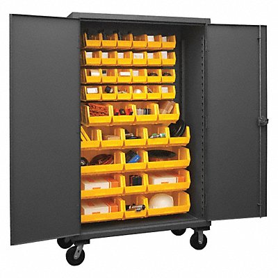 DURHAM MFG HDCM484295 K4881 Bin Cabinet 80 x48 x24 Grey 42YellowBns