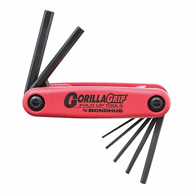 BONDHUS 12592 Hex Key Set Folded 1 3/4 in to 4 3/8 in