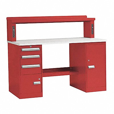 EQUIPTO 389R6CRD K8143 Workbench Cherry Red 72 W Unassembled