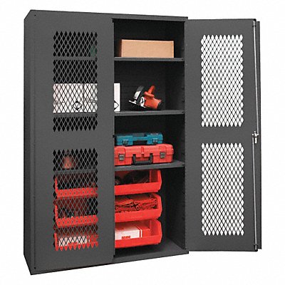 DURHAM MFG EMDC4824726B3S1795 K4951 Bin Cabinet 72 x48 x24 Grey 6RedBns