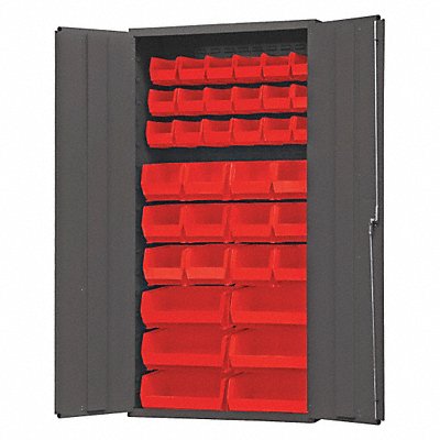 DURHAM MFG 3602BLP361795 K4888 Bin Cabinet 72 x36 x18 Grey 36RedBns