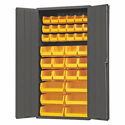 DURHAM MFG 3602BLP3695 K4888 Bin Cabinet 72 x36 x18 Grey 36YellowBns