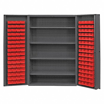 DURHAM MFG DC481284S1795 K4913 Bin Cabinet 72 x48 x24 Grey 128RedBns