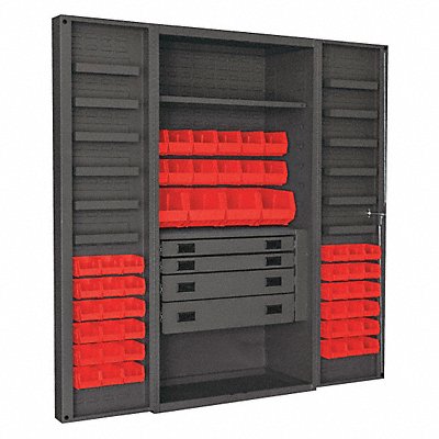DURHAM MFG DCBDLP524RDR1795 K4933 Bin Cabinet Grey 72 x36 x24 52RdBns