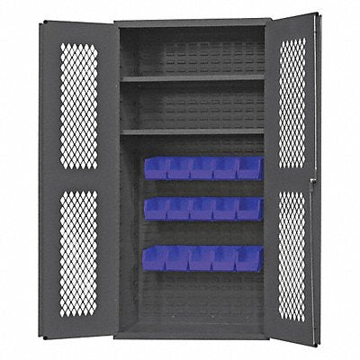 DURHAM MFG EMDC36242S15B5295 K4950 Bin Cabinet 72 x36 x24 Grey 15BlueBns