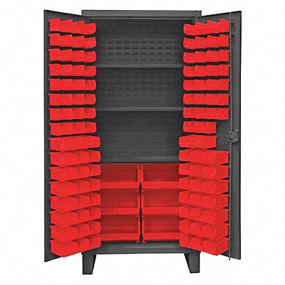 DURHAM MFG HDC361023S1795 K4922 Bin Cabinet 78 x36 x24 Grey 102RedBns