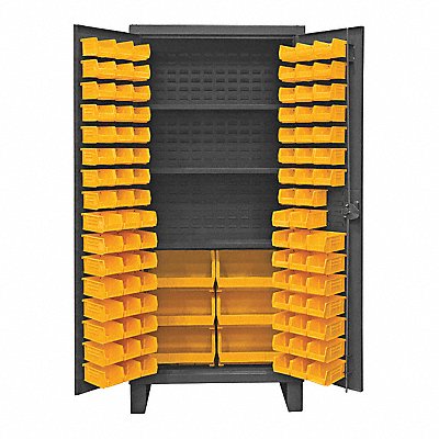 DURHAM MFG HDC361023S95 K4922 Bin Cabinet 78 x36 x24 Grey 102YellowBns