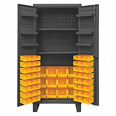 DURHAM MFG HDC36602S6D95 K4920 Bin Cabinet 78 x36 x24 Grey 60YellowBns