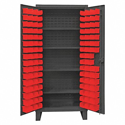 DURHAM MFG HDC36964S1795 K4921 Bin Cabinet 78 x36 x24 Grey 96RedBns