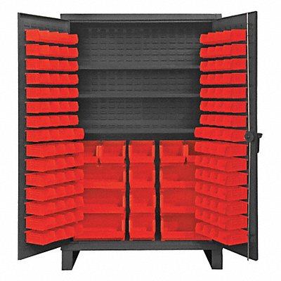 DURHAM MFG HDC481343S1795 K4924 Bin Cabinet 78 x36 x24 Grey 134RedBns