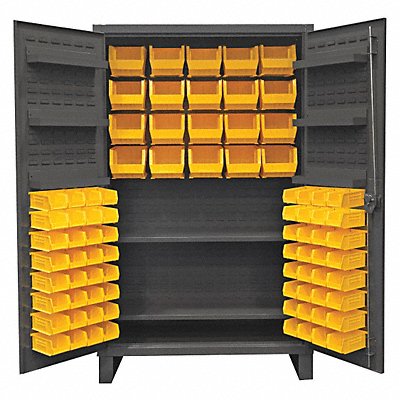 DURHAM MFG HDC48842S6D95 K4927 Bin Cabinet 78 x48 x24 Grey 84YellowBns