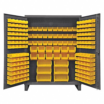 DURHAM MFG HDC6019895 K4905 Bin Cabinet 78 x60 x24 Grey 198YellowBns