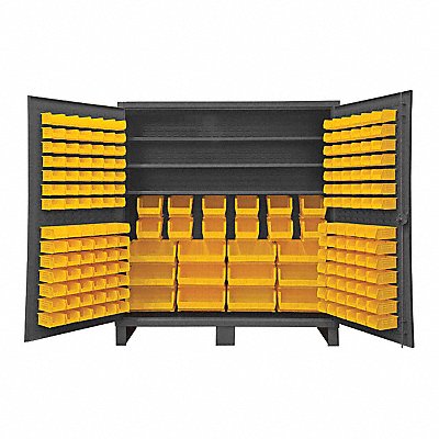 DURHAM MFG HDC721923S95 K4931 Bin Cabinet 78 x72 x24 Grey 192YellowBns
