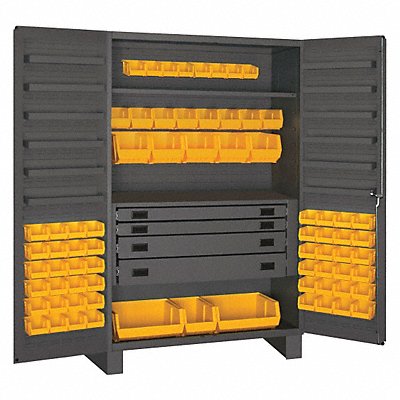 DURHAM MFG JCBDLP724RDR95 K4940 Bin Cabinet Grey 78 x48 x24 72YllwBns
