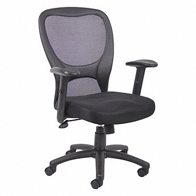 GRAINGER 36FJ99 Desk Chair Mesh Black 18 to 21 Seat Ht