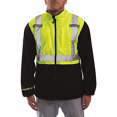 TINGLEY J730222X Hi-Vis Fleece Jacket Lime/Blk 2XL
