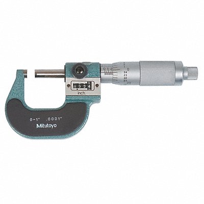 MITUTOYO 193211CAL Digit Mic 0-1 Friction NIST Case