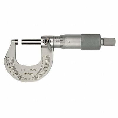 MITUTOYO 10232710CAL Outside Mic 0-1 Ratchet NIST Case
