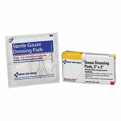 FIRST AID ONLY AN206 Gauze Pad White 3 L 3 W PK8