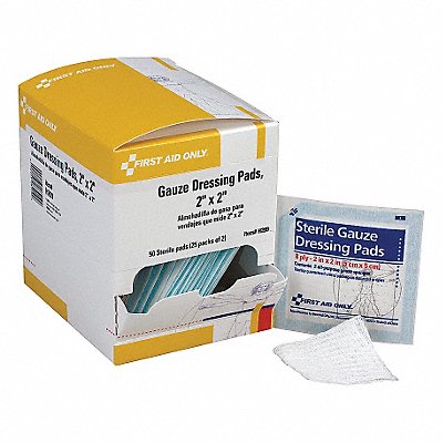 FIRST AID ONLY H209 Gauze Pad White 2 L 2 W PK50