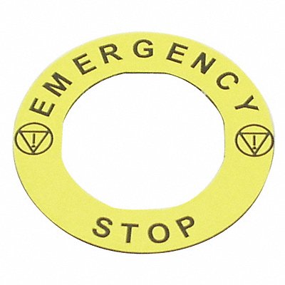 REES 9022004 Legend Plate EmergencyStop Yellow/Yellow Round