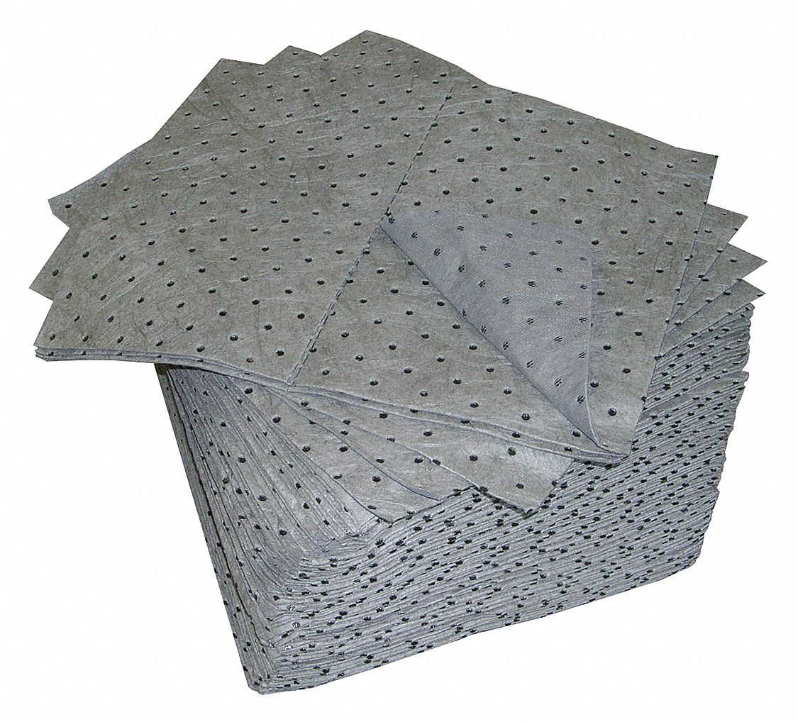 OIL-DRI L91005G Absorbent Pad Universal Grey PK100