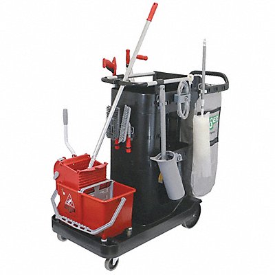 UNGER RRSPC Janitor Cart 43 in H 22 gal Cap.
