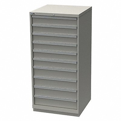 LISTA SC131017AFTKALG Modular Drawer Cabinet 57 x28 x28.5 LtGry 10Drwr