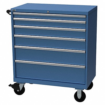 LISTA XSHS09000603MBB K3750 Modular Drawer Cabinet 47.5 x40 x22.5 BrtBl 6Drwr