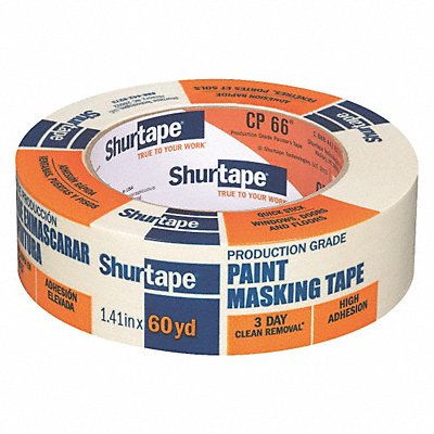 SHURTAPE CP066 Masking Tape 1 3/8 W 60 yd L Tan