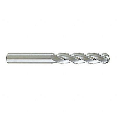 GRAINGER CEM38BXXL4TICN Ball End Mill 3/8 Dia Carbide
