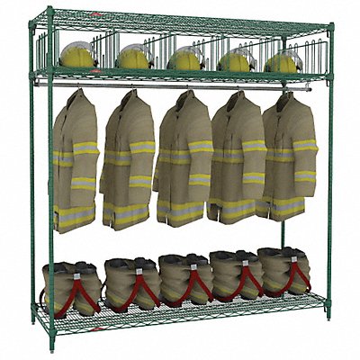 METRO TFSTATOGR Turnout Gear Rack Free Stand 5 Comprtmnt