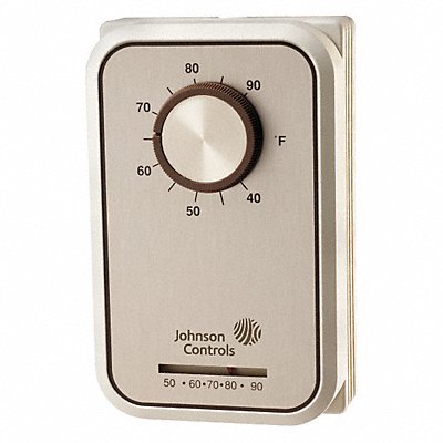JOHNSON CONTROLS T26S18C Line Volt NP Analog Tstat 1H/1C White