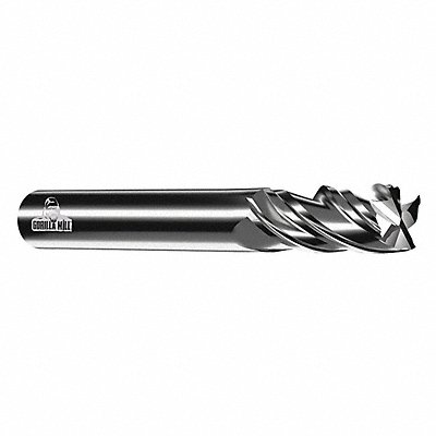 GRAINGER GM38F4 Square End Mill Single End Carbide 3/8