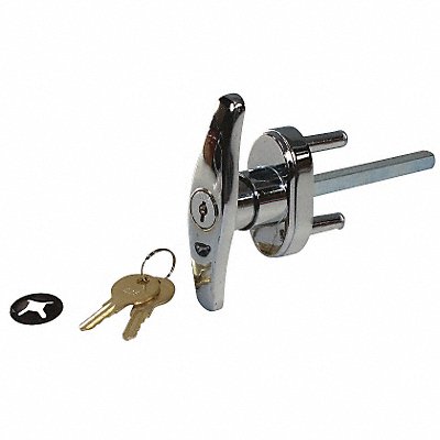 AMERICAN GARAGE DOOR SUPPLY LKTH5161 Keyed T Handle Chrome 5/16 x 3-3/4 In