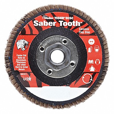 WEILER 50105V Flap Disc 40 Grit 5/8-11 in Coarse