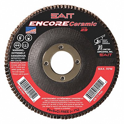 UNITED ABRASIVES-SAIT 72823 Flap Disc 80 Grit 7/8 in Ceramic